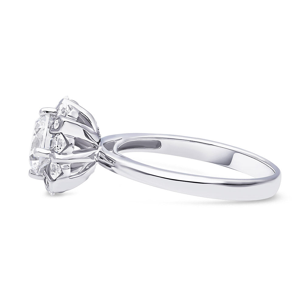 Halo CZ Ring in Sterling Silver