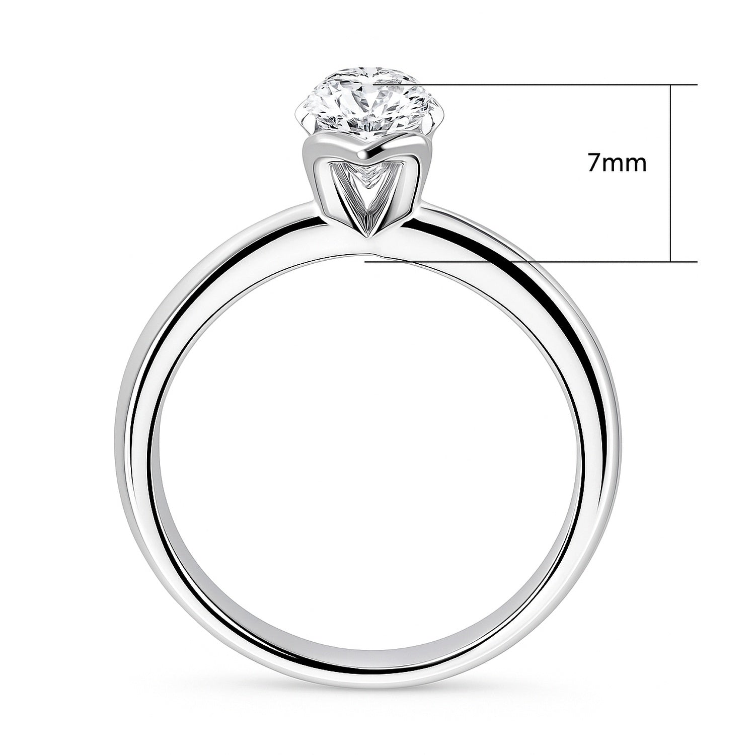 Solitaire 1.6ct Bezel Marquise CZ Ring in Sterling Silver