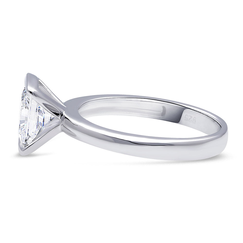 Solitaire 2ct Bezel Princess CZ Ring in Sterling Silver