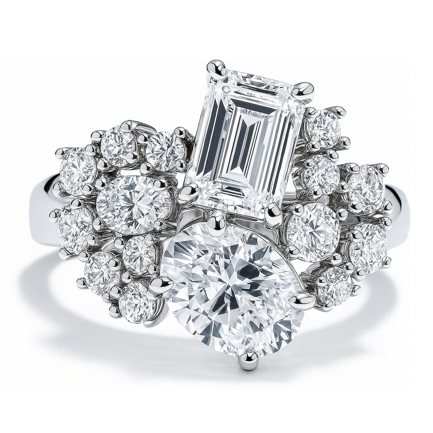 Sterling Silver Cluster Cubic Zirconia CZ Cocktail Ring – BERRICLE