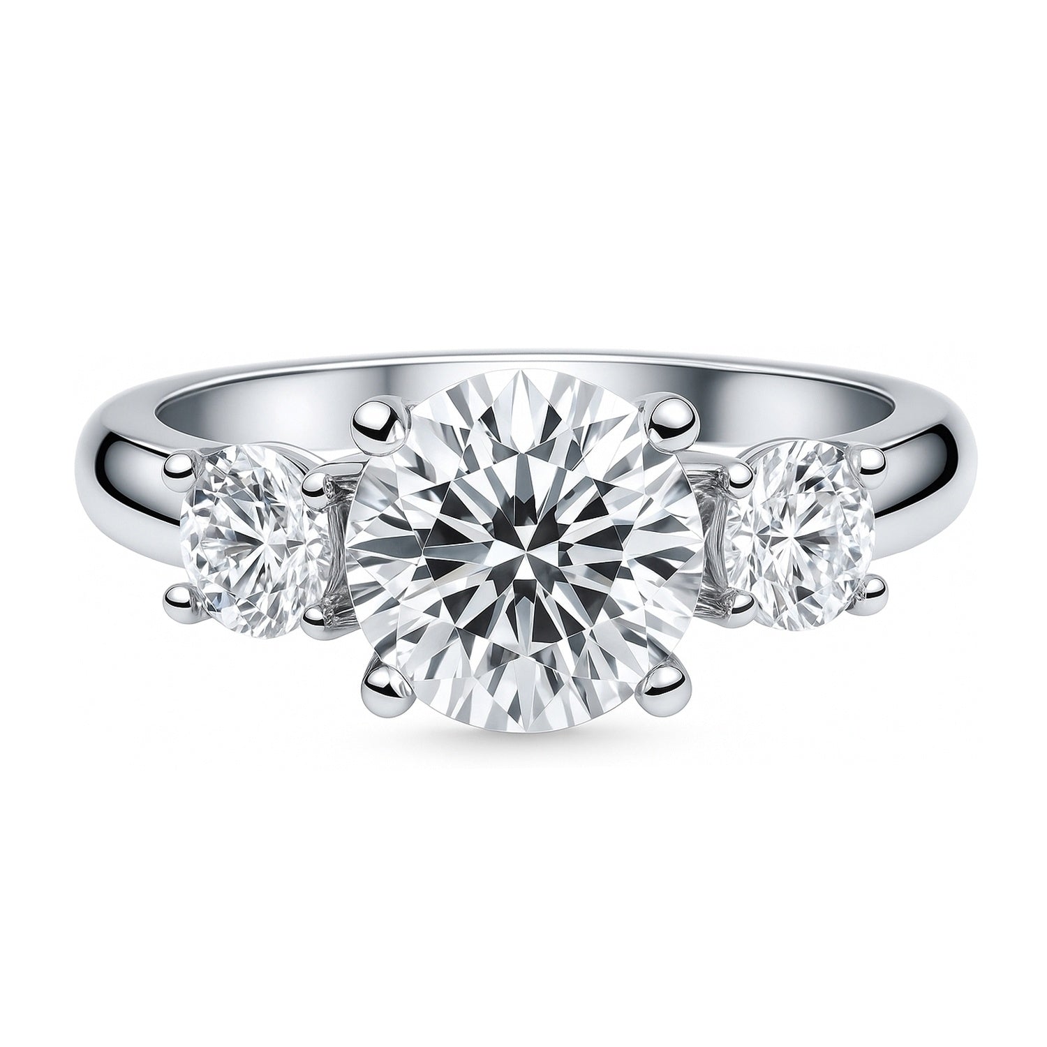 3-Stone 2.4ct CZ Ring in Sterling Silver