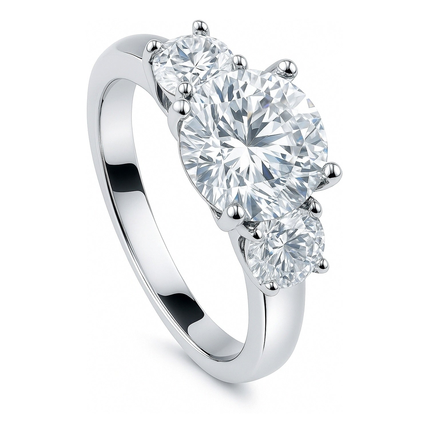 3-Stone 2.4ct CZ Ring in Sterling Silver