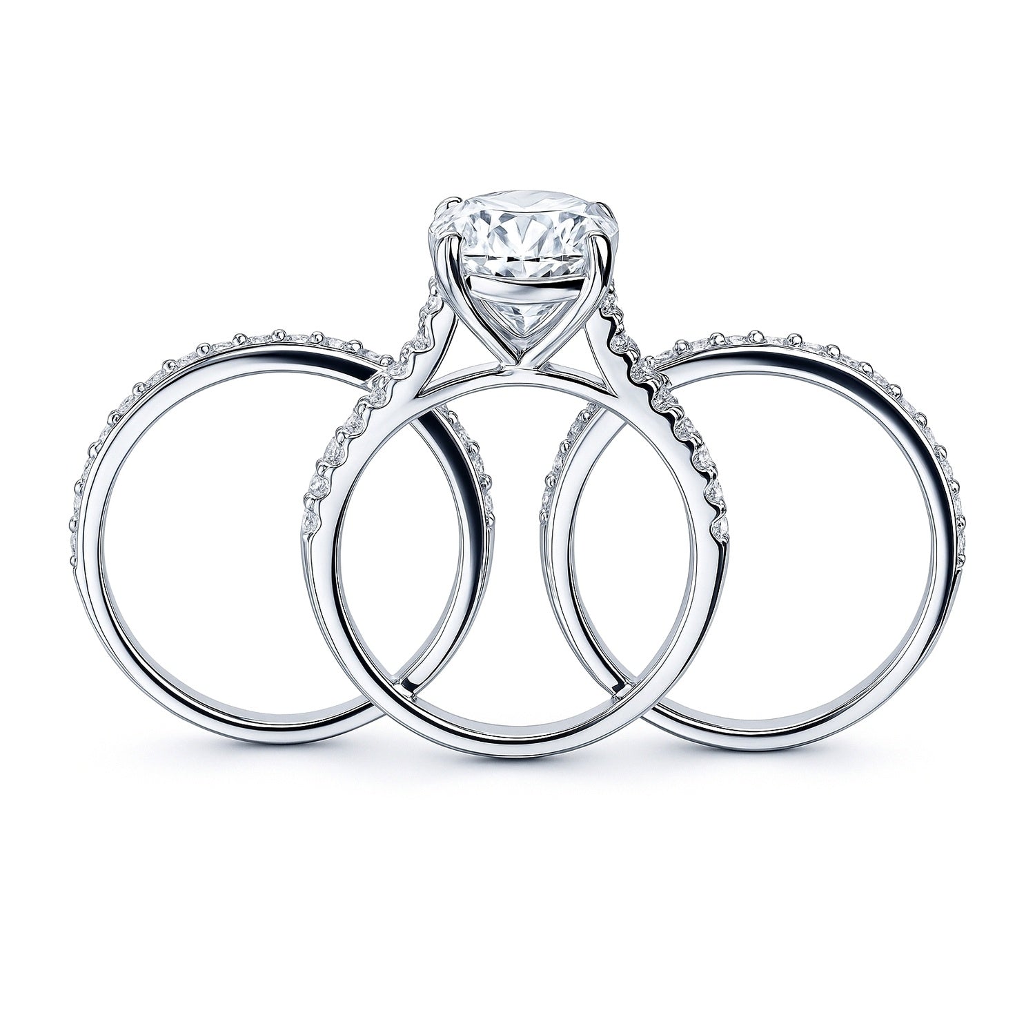 Solitaire 5.5ct Oval CZ Ring Set in Sterling Silver
