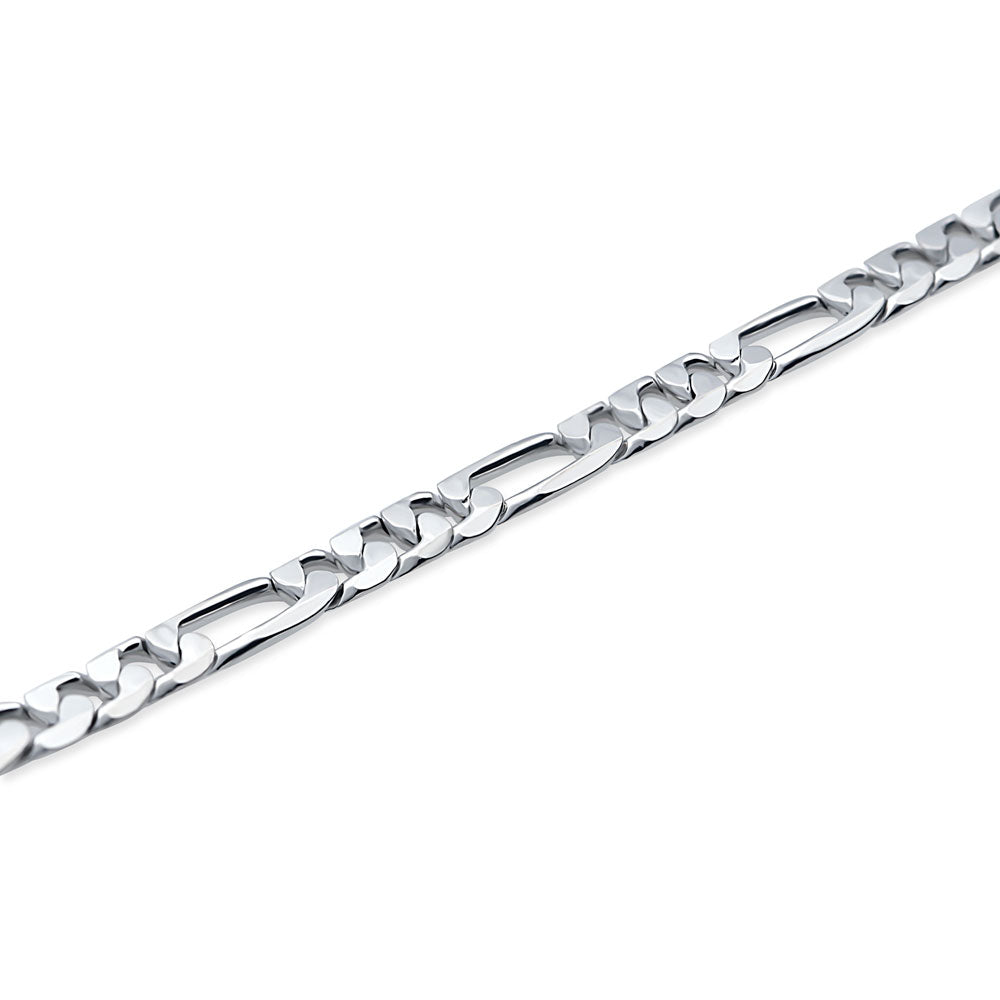 Front view of Figaro Chain Anklet Ankle Bracelet in Base Metal