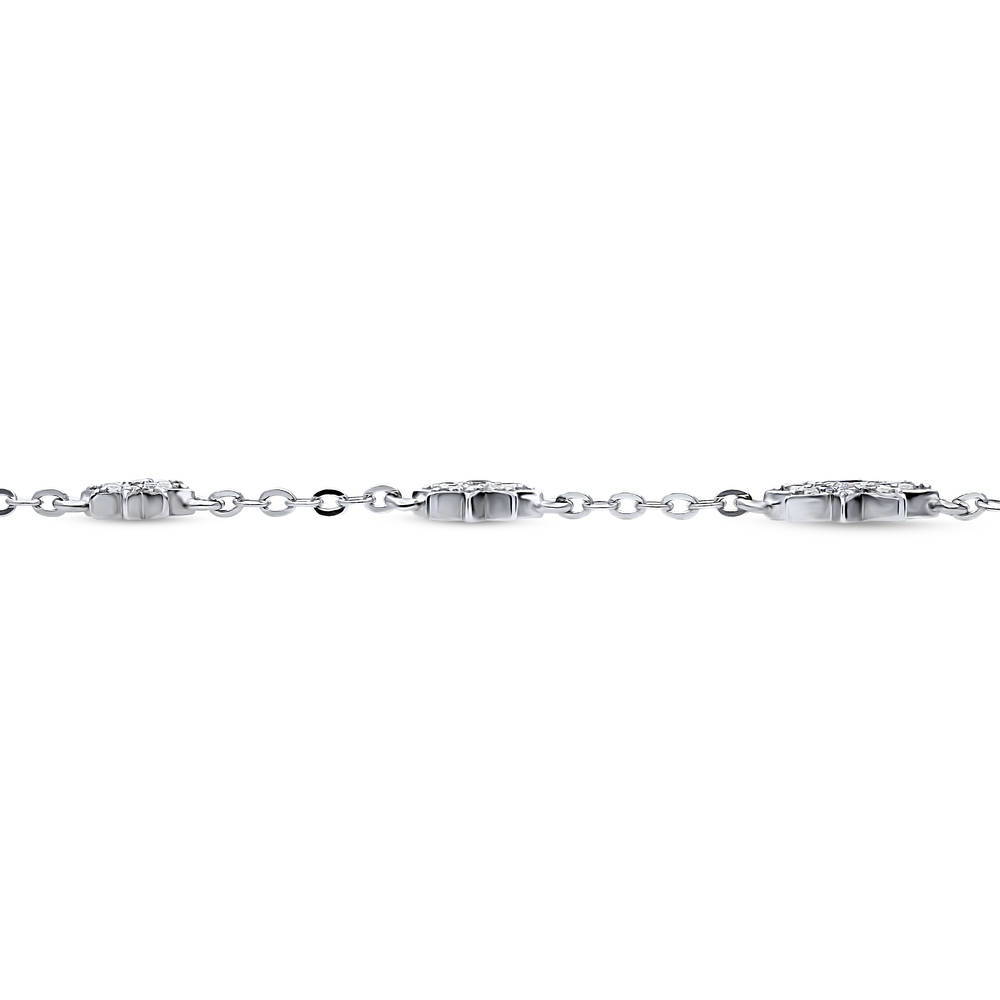 Starburst CZ Chain Bracelet in Sterling Silver