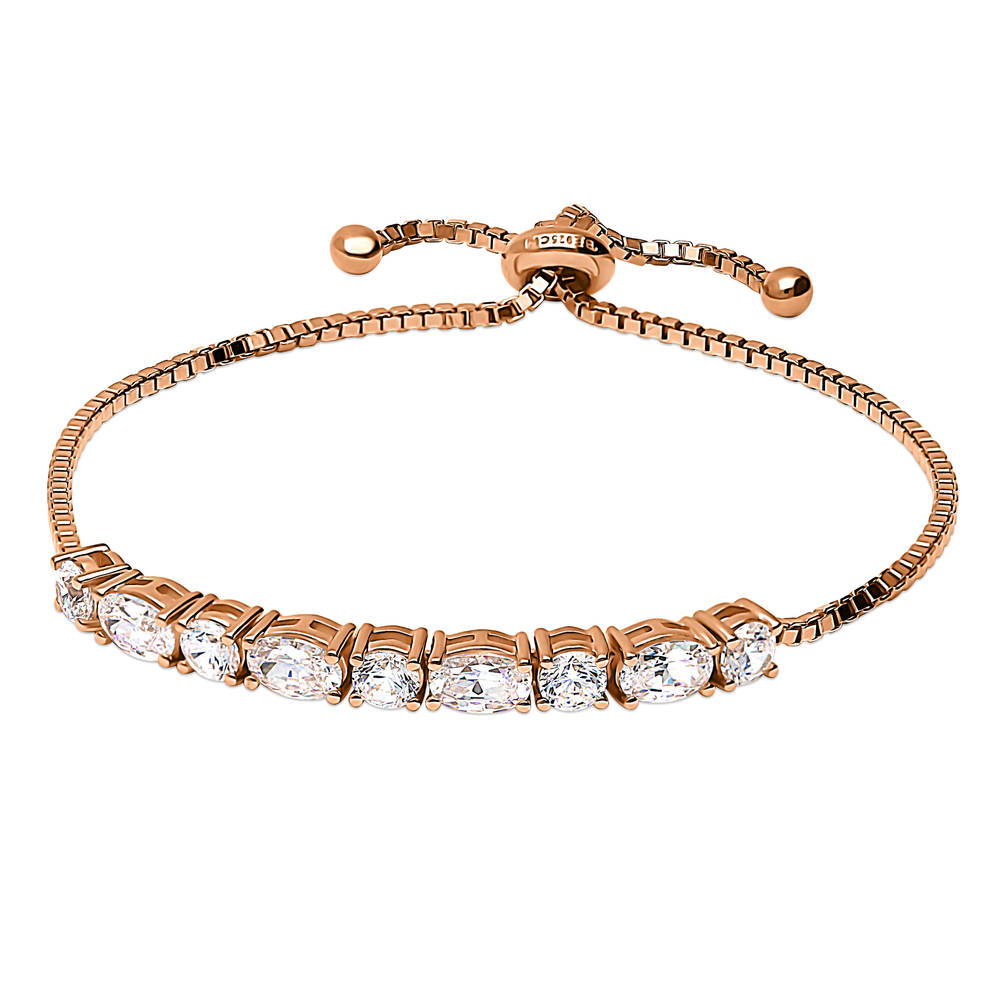 East-West Bar CZ Statement Tennis Bracelet in Sterling Silver