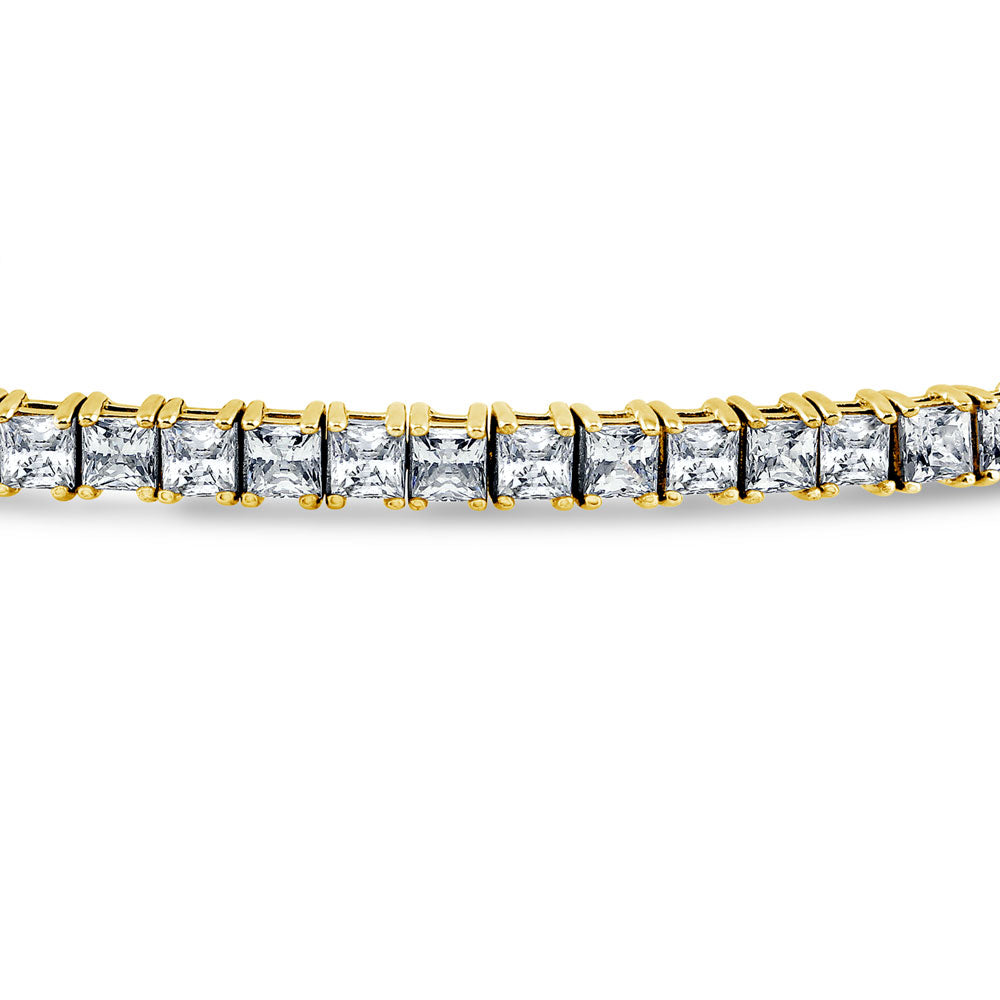 Princess CZ Statement Tennis Bracelet in Gold Flashed Sterling Silver