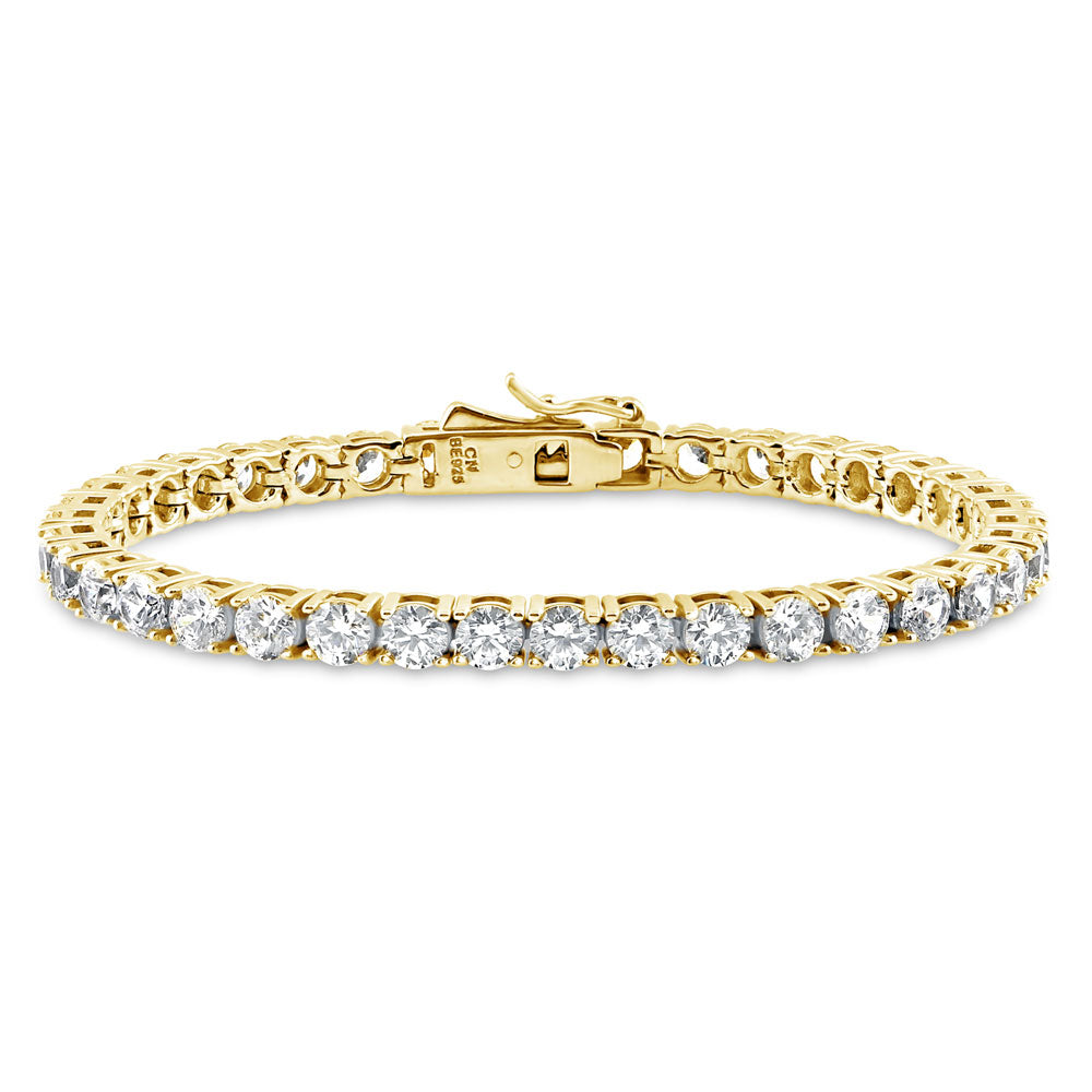 CZ Statement Tennis Bracelet in Gold Flashed Sterling Silver