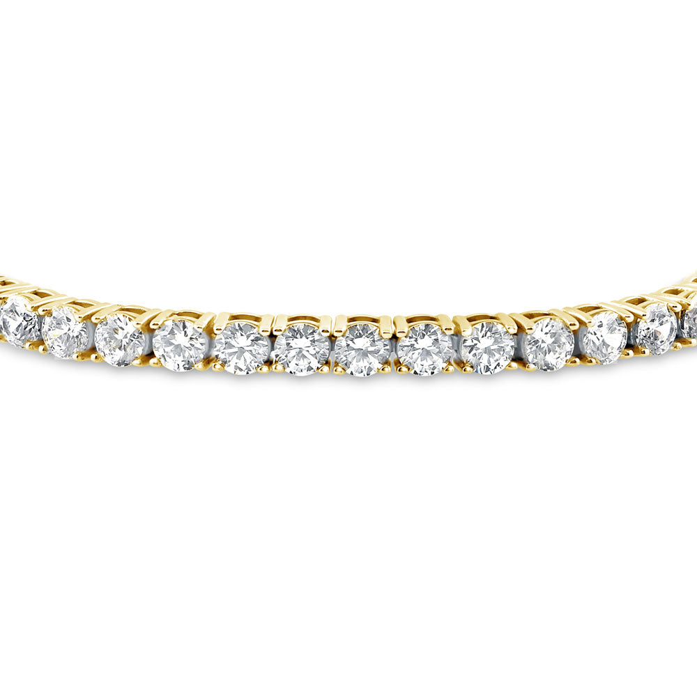 Angle view of CZ Statement Tennis Bracelet in Gold Flashed Sterling Silver