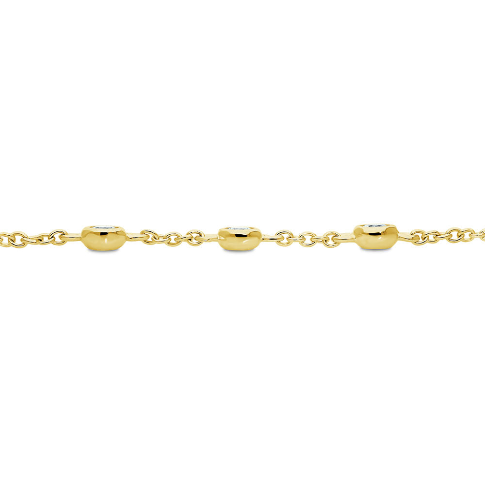 Front view of CZ by the Yard Station Bracelet in Gold Flashed Sterling Silver