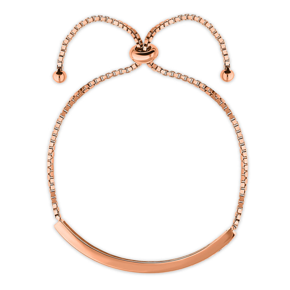 Bar Morganite Color Pave Set CZ Tennis Bracelet in Sterling Silver