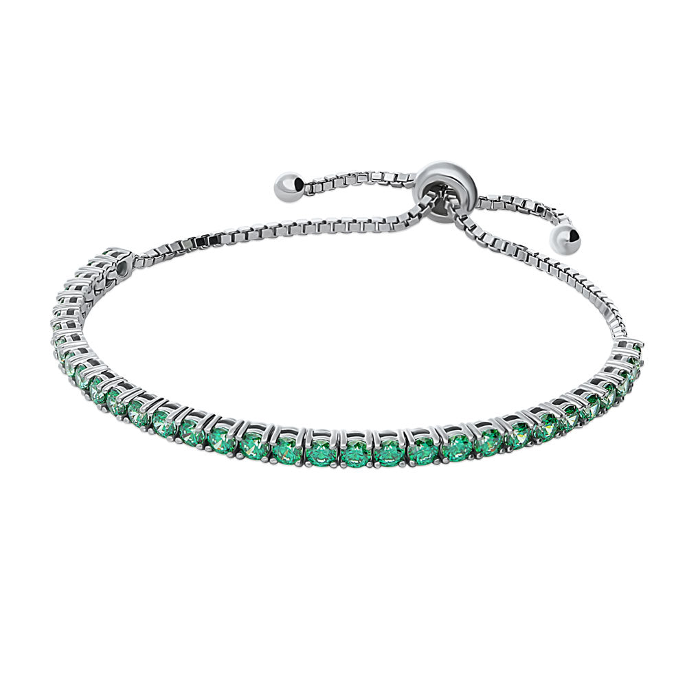 Front view of CZ Statement Tennis Bracelet in Sterling Silver