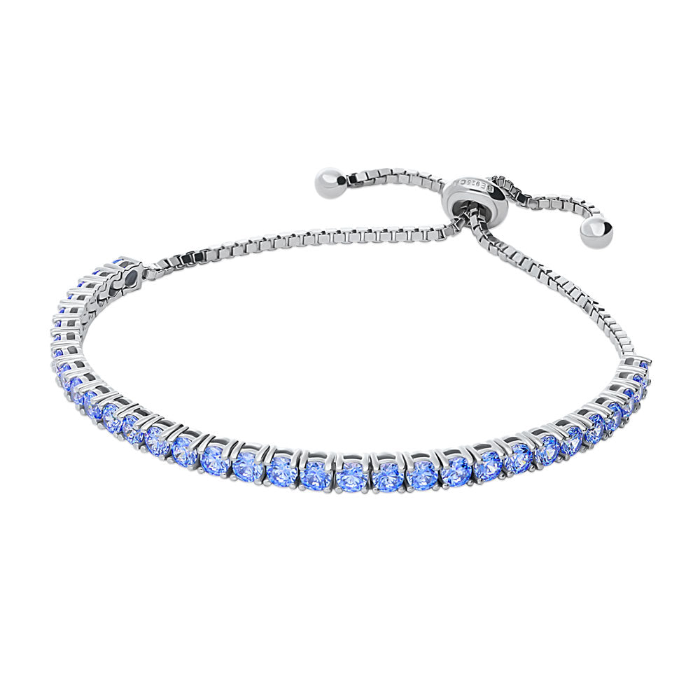 Front view of CZ Statement Tennis Bracelet in Sterling Silver