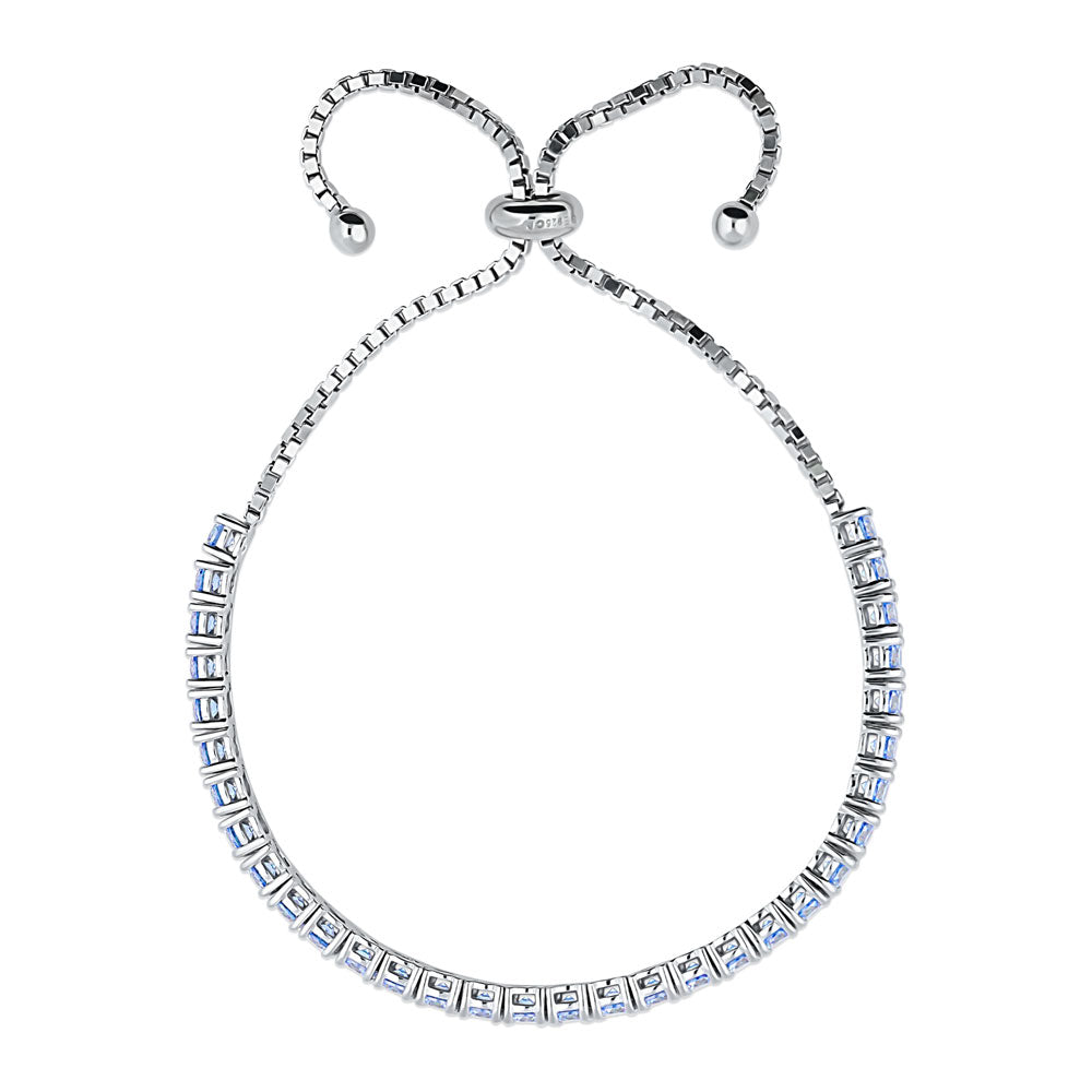 Angle view of CZ Statement Tennis Bracelet in Sterling Silver