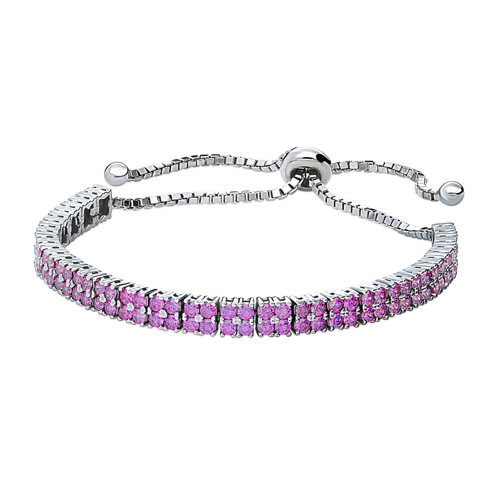 Bar CZ Statement Tennis Bracelet in Sterling Silver