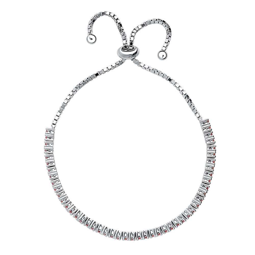 Angle view of Bar CZ Statement Tennis Bracelet in Sterling Silver