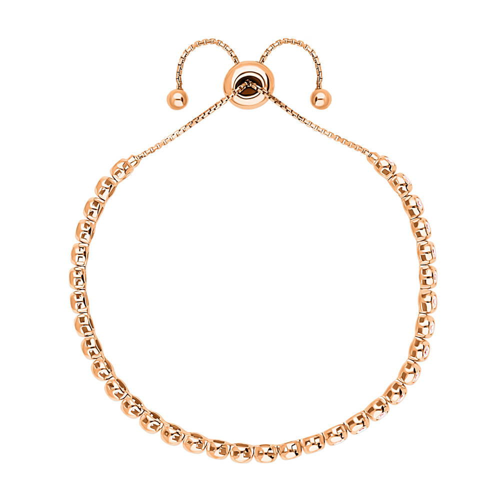 Bubble Bar Bezel Set CZ Statement Tennis Bracelet in Sterling Silver