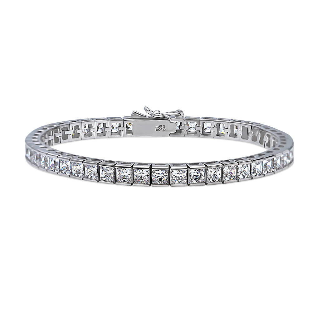 Bar Princess CZ Statement Tennis Bracelet in Sterling Silver