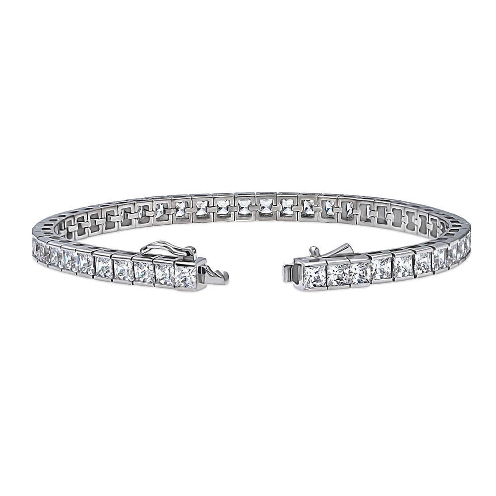 Bar Princess CZ Statement Tennis Bracelet in Sterling Silver