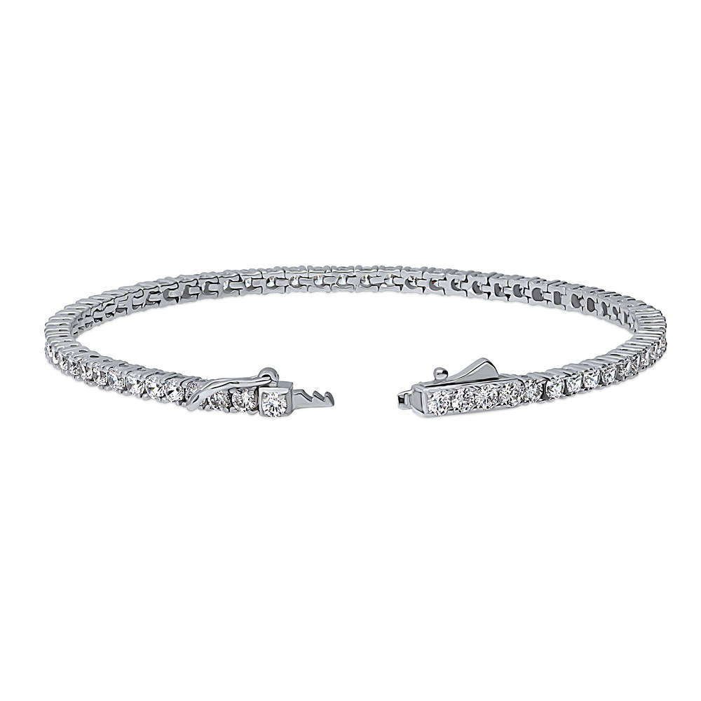 Front view of CZ Statement Tennis Bracelet in Sterling Silver