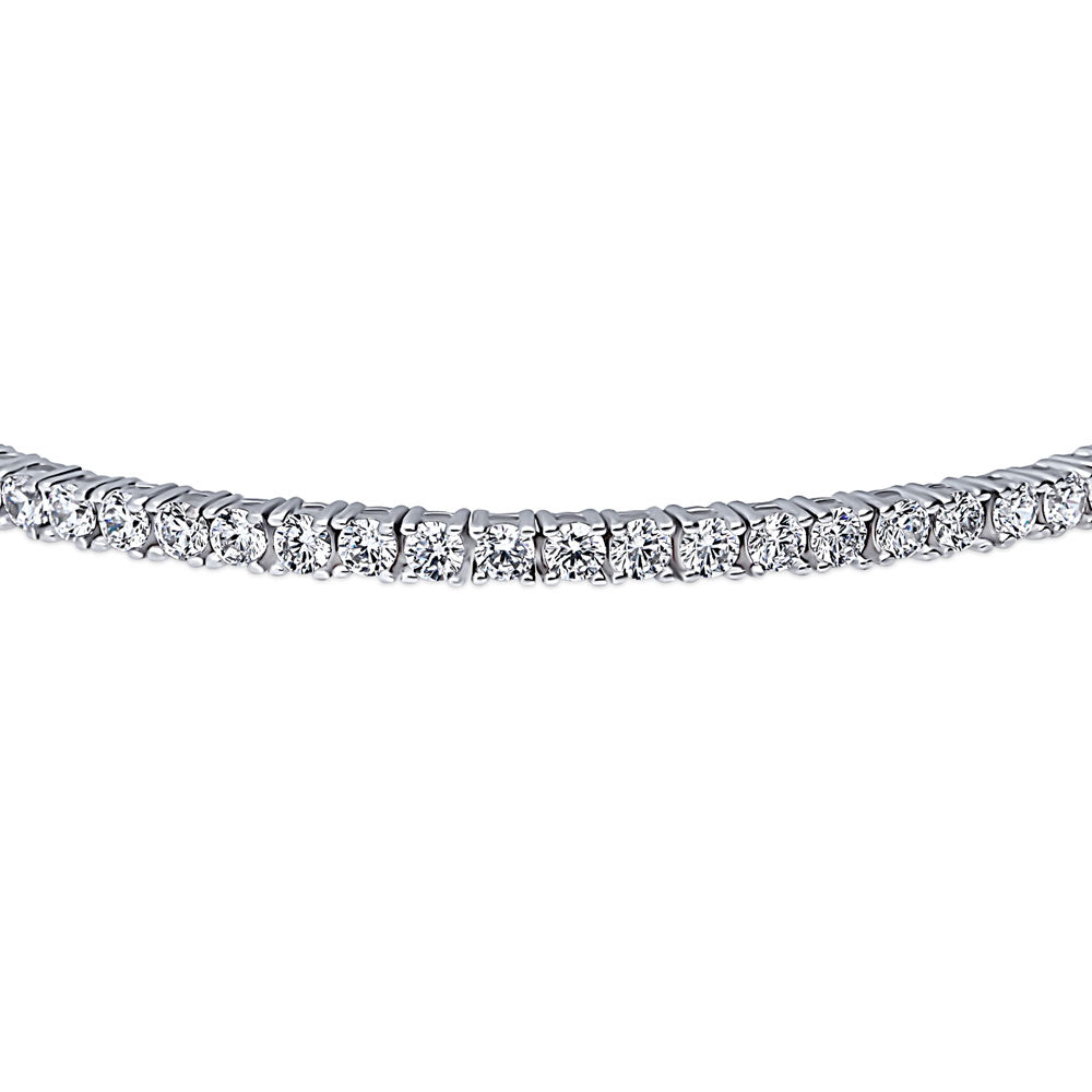 Angle view of CZ Statement Tennis Bracelet in Sterling Silver