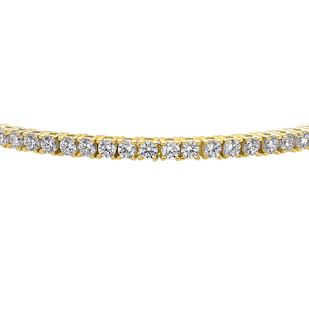 Angle view of CZ Statement Tennis Bracelet in Gold Flashed Sterling Silver