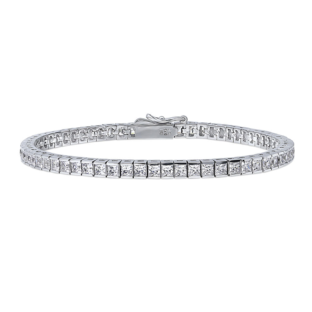 Bar Princess CZ Statement Tennis Bracelet in Sterling Silver