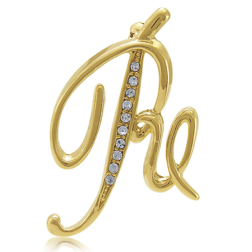 Initial Letter Pin Gold-Tone, R