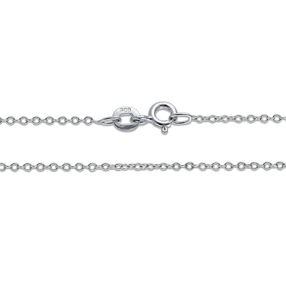 Italian Rolo Chain Necklace in Sterling Silver 1mm