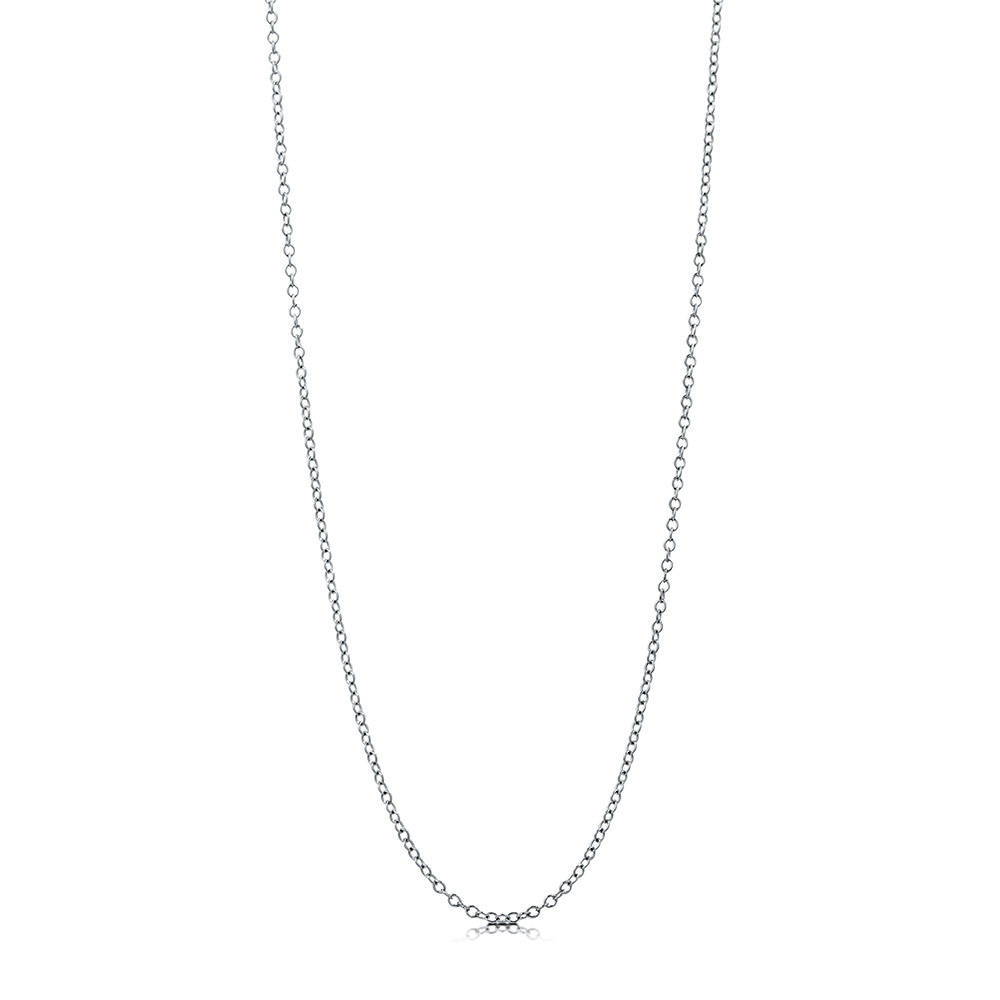 Italian Rolo Chain Necklace in Sterling Silver 1mm