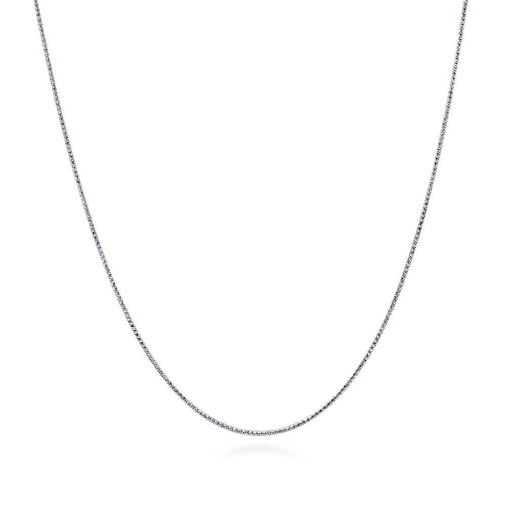 Italian Diamond Cut Snake Chain Necklace in Sterling Silver 1mm