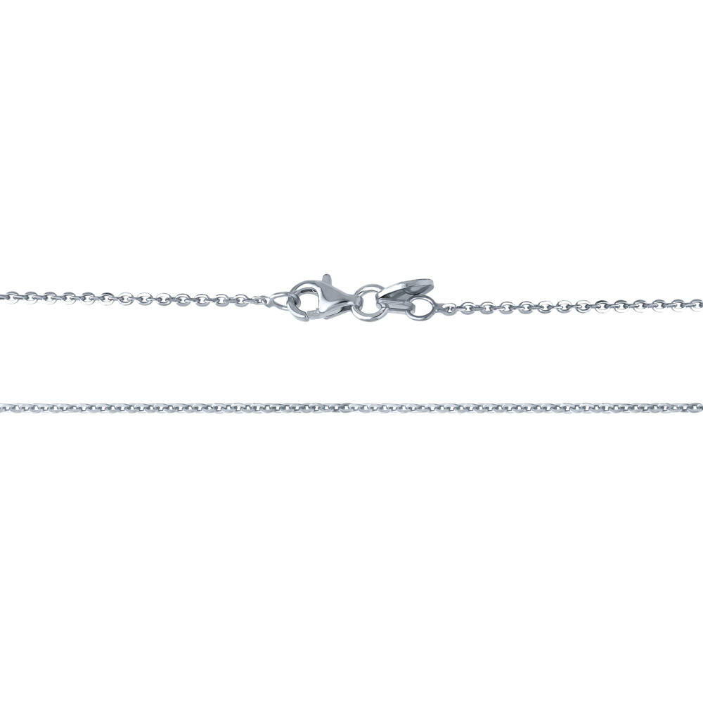 Italian Rolo Chain Necklace in Sterling Silver 1mm, front view