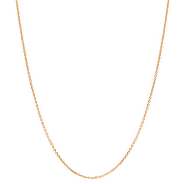 Italian Rolo Chain Necklace in Rose Gold Flashed Sterling Silver 1mm