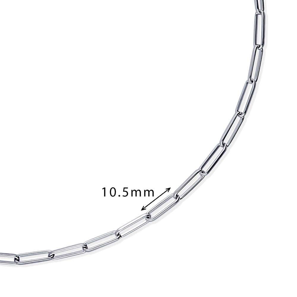 Angle view of Paperclip Link Chain Necklace in Sterling Silver