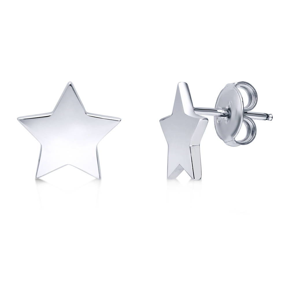 Star Stud Earrings in Sterling Silver, 1 of 4