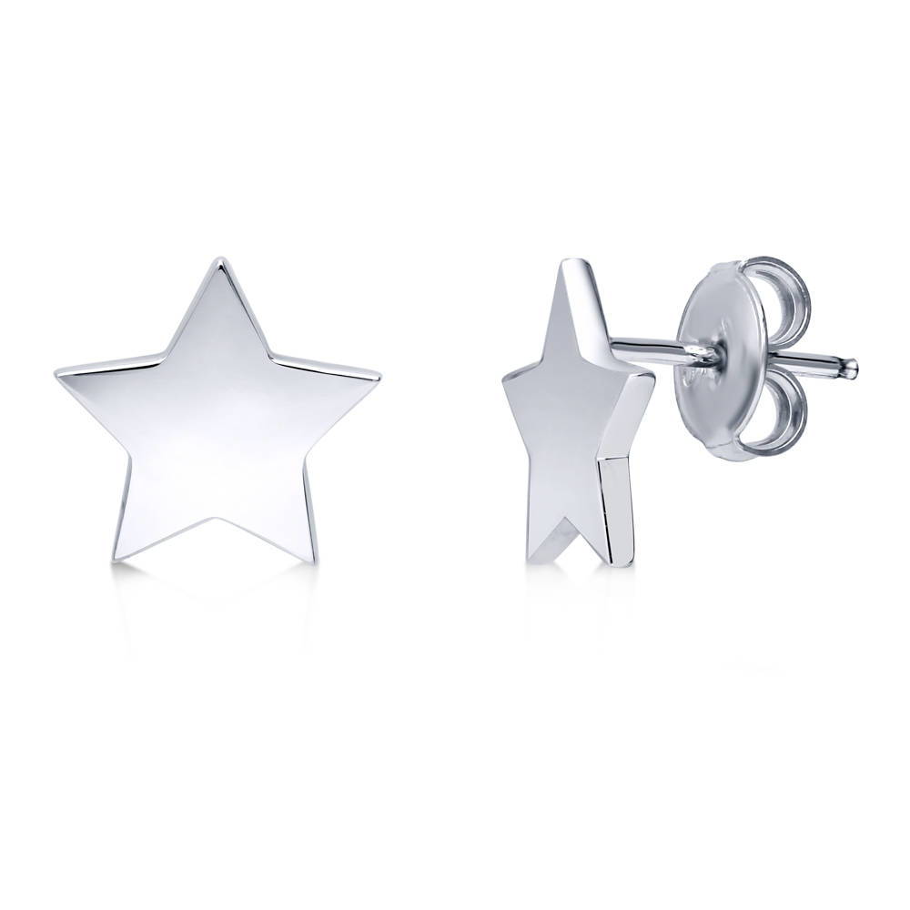 Star Stud Earrings in Sterling Silver