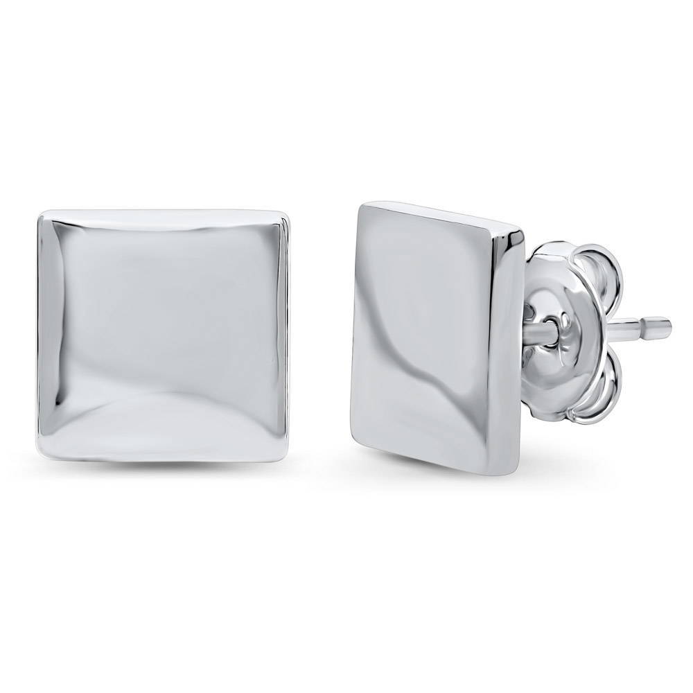 Square Stud Earrings in Sterling Silver, 2 Pairs, 4 of 11