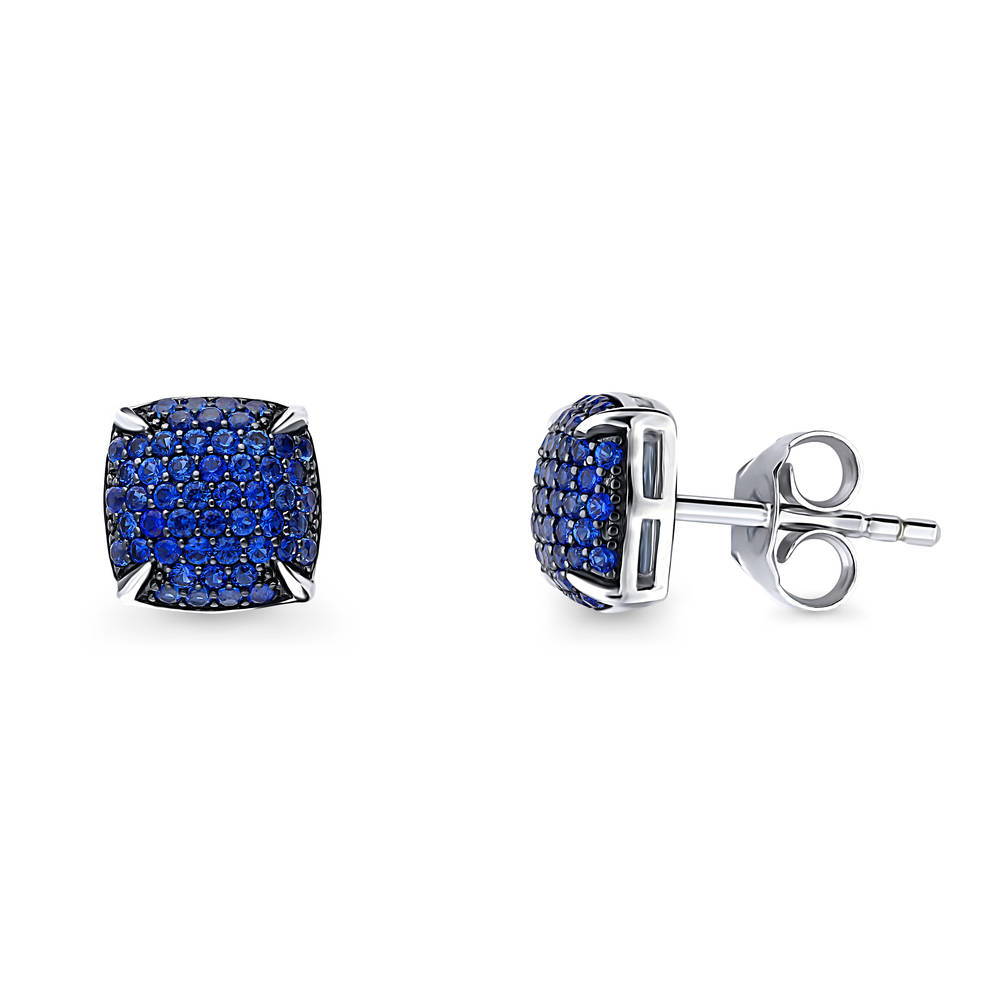 Square CZ Stud Earrings in Sterling Silver