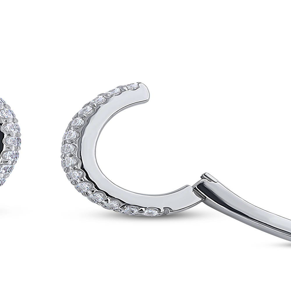 Front view of CZ Ear Cuffs in Sterling Silver