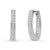 Oval Bar CZ Medium Hoop Earrings in Sterling Silver 0.65"