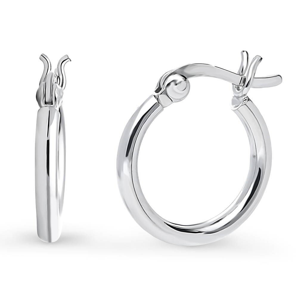 Small Hoop Earrings in Sterling Silver 0.58"