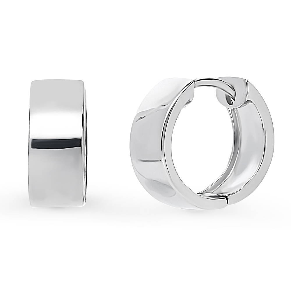 Small Huggie Earrings in Sterling Silver 0.55"