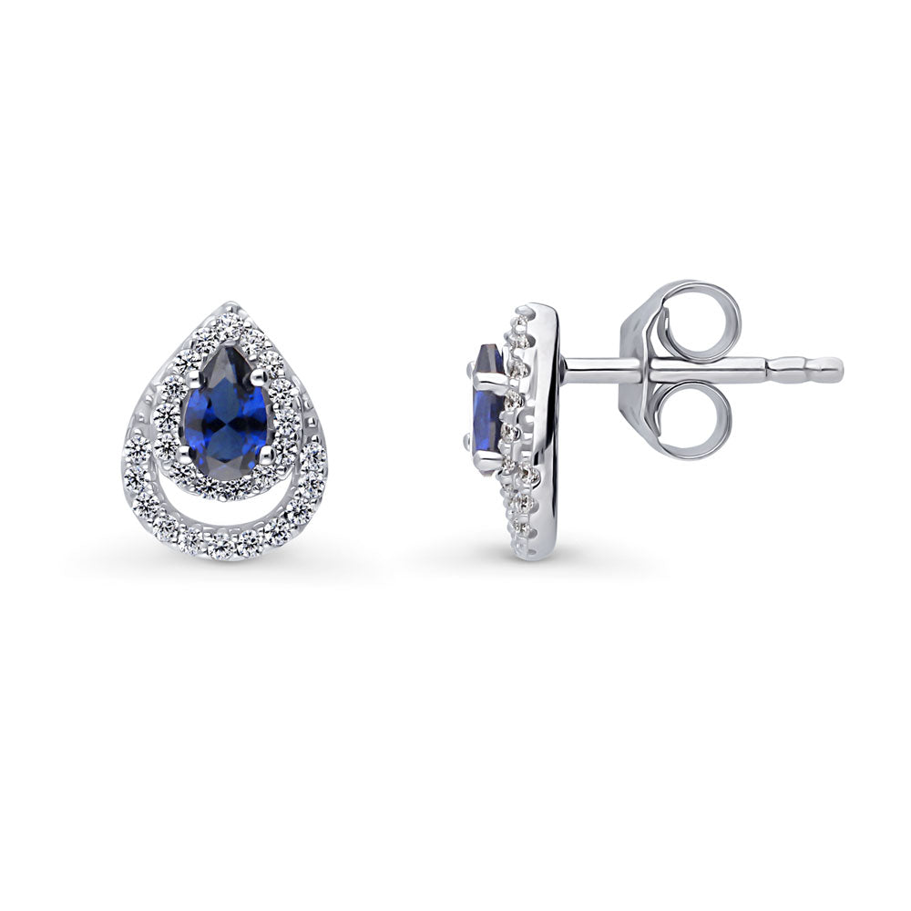 Simulated sapphire earrings deals