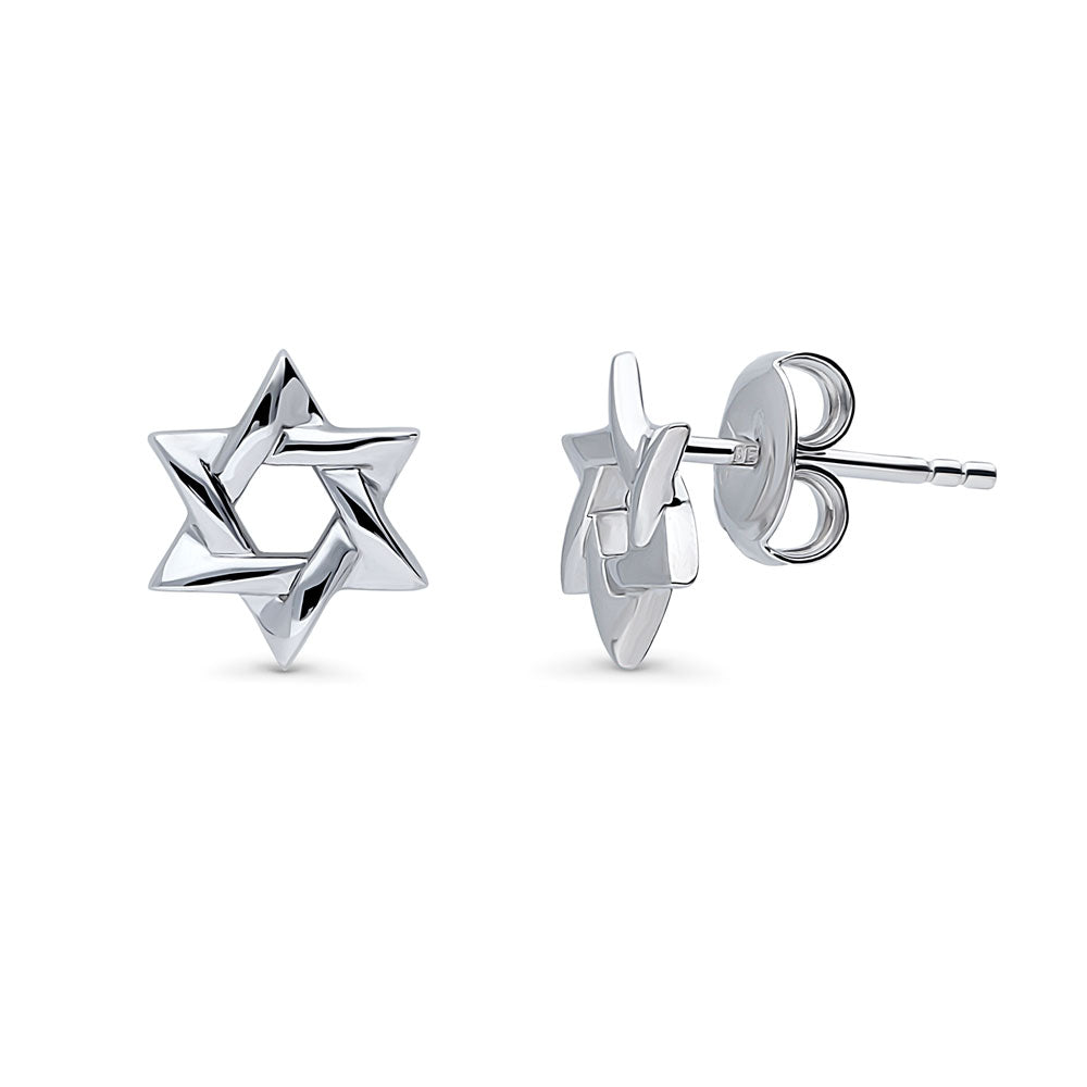 Star of David Necklace and Earrings in Sterling Silver