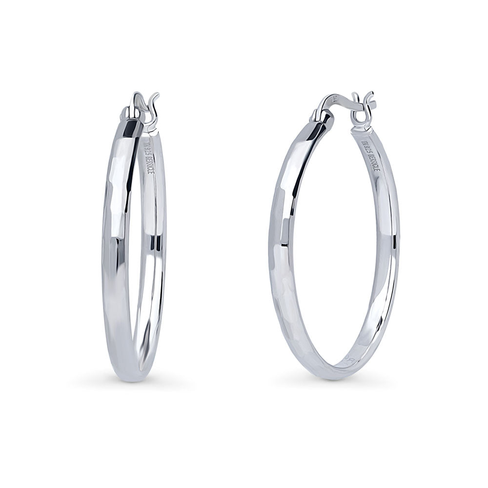 Medium Hoop Earrings in Sterling Silver 1.2 inch
