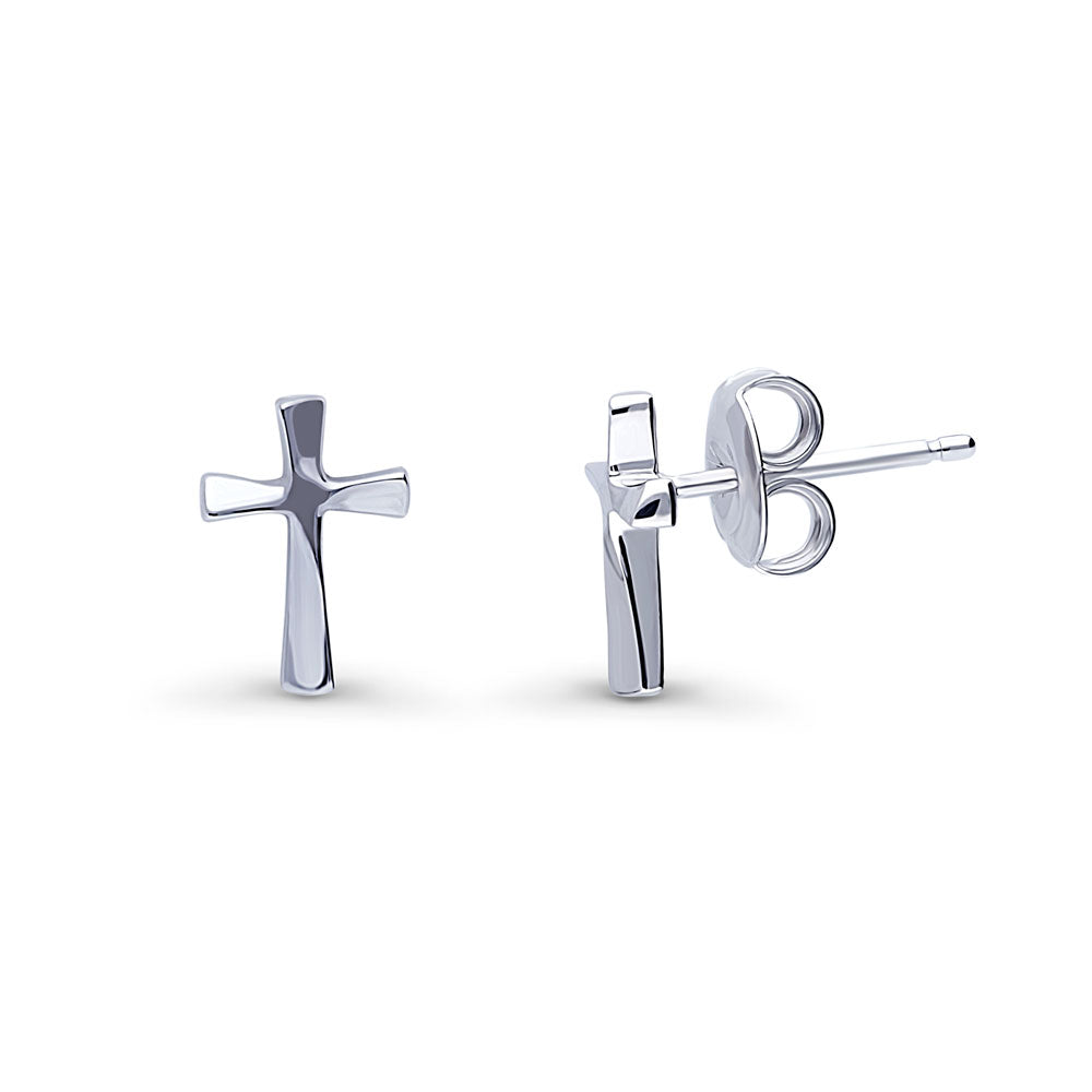 Sterling Silver Cross Fashion Stud Earrings E1842 01 Berricle