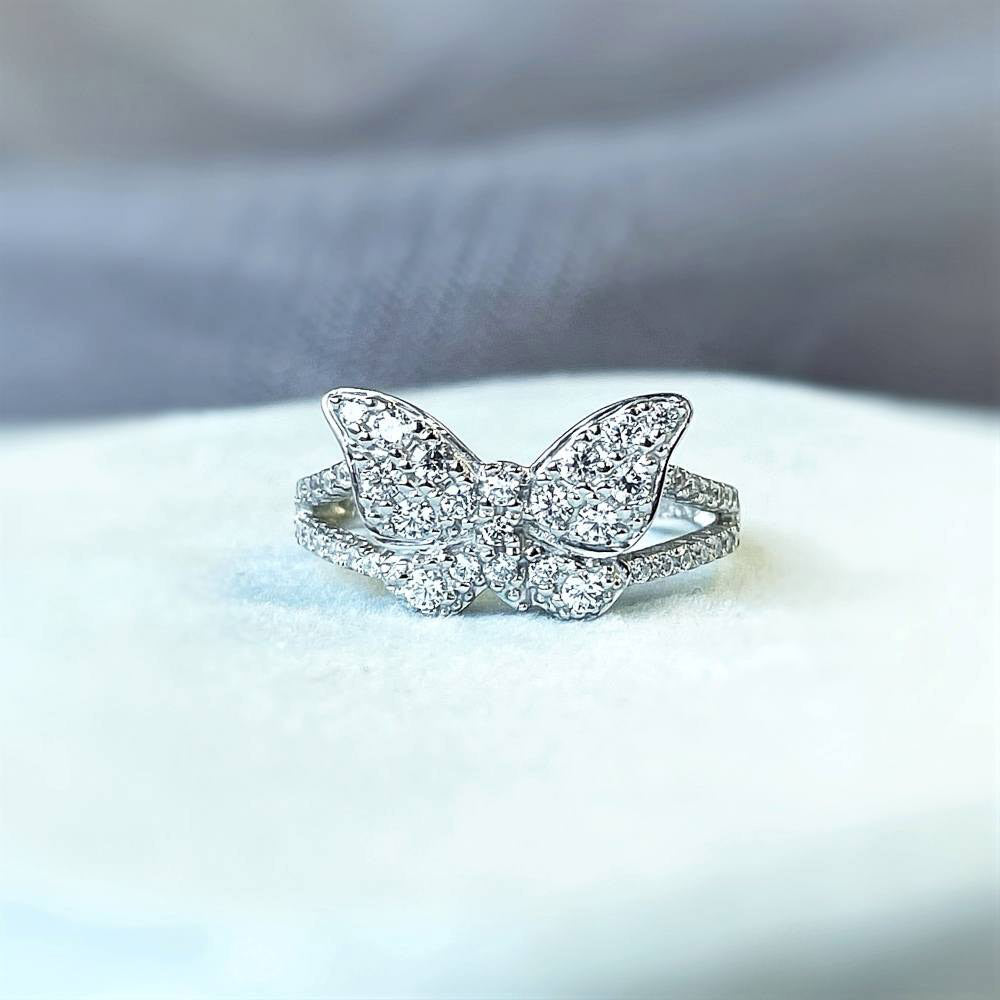 Butterfly CZ Ring in Sterling Silver