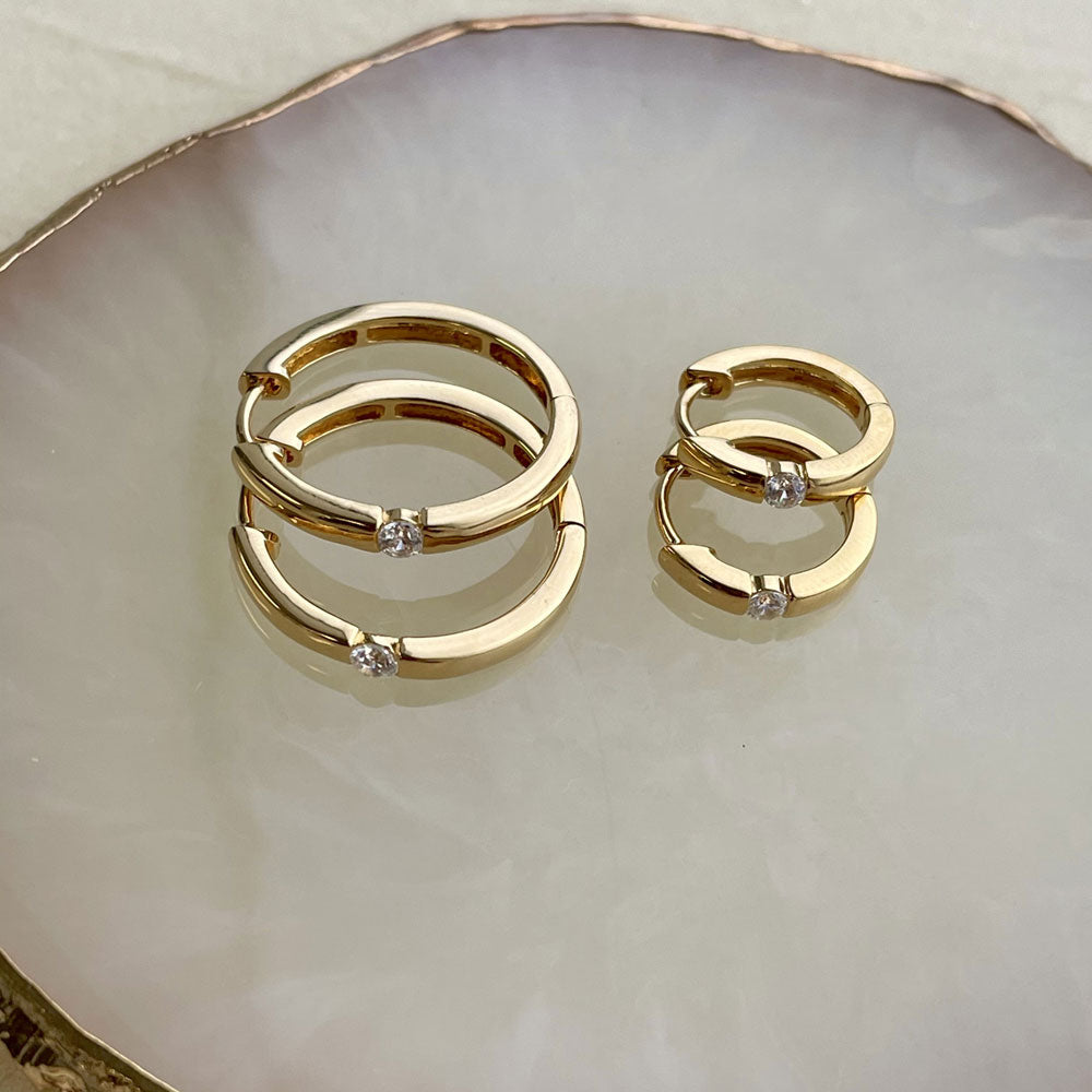 Image Contain: Solitaire Hoop Earrings