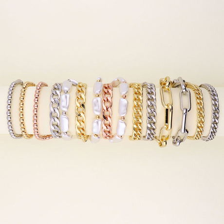 Bead Bracelet, Chain Bracelet, Paperclip Link Bracelet