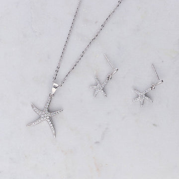 Starfish necklace and earrings